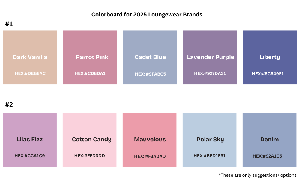 colorstudy 2025 for sleepwear and loungewear market