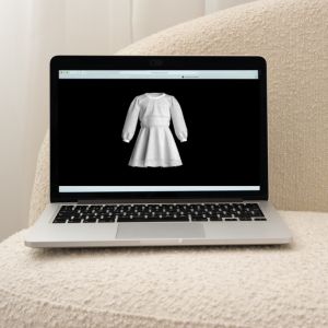 3d garment designing on laptop