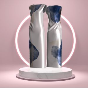 3D garment in a pink background and ring light