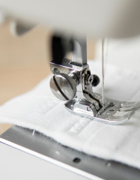 closeup sewing machine