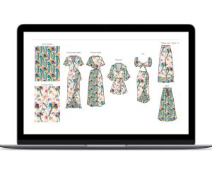 laptop with apparel display collection
