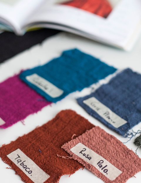 different color fabric swatches