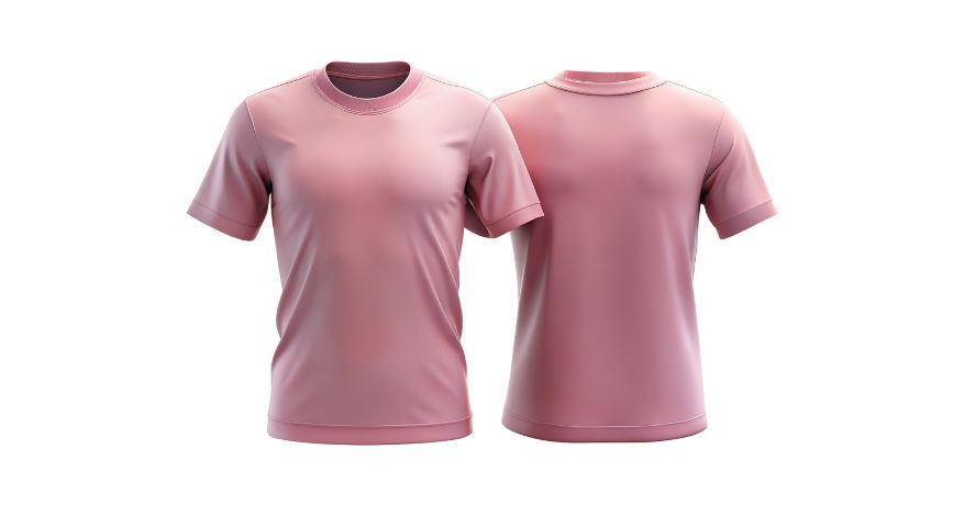 a pink t-shirt front and back