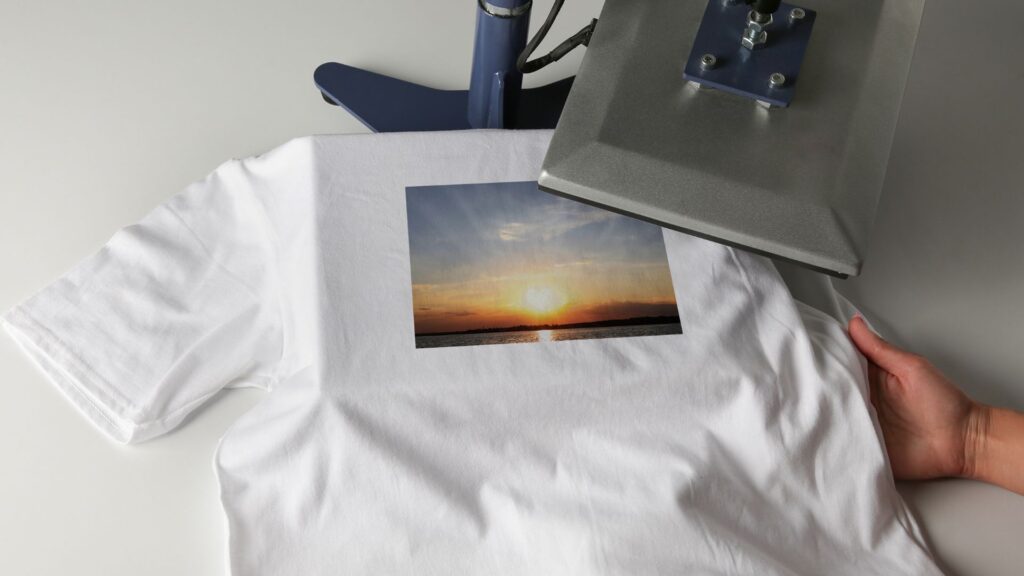types-of-t-shirt-prints-sublimation-print sunset graphic printing on t-shirt
