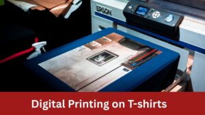 a t-shirt getting digital printed in a inkjet printer