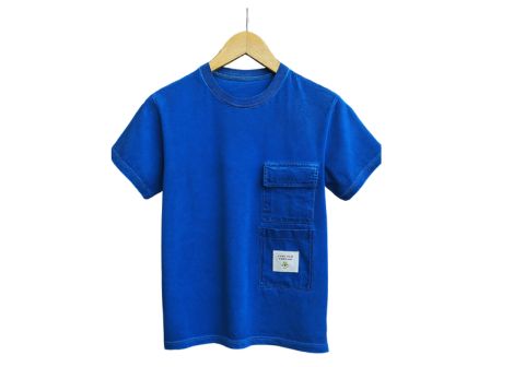 blue garment wash t-shirt