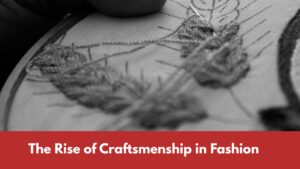 close up of hand embriodery with text rise of craftsmenship