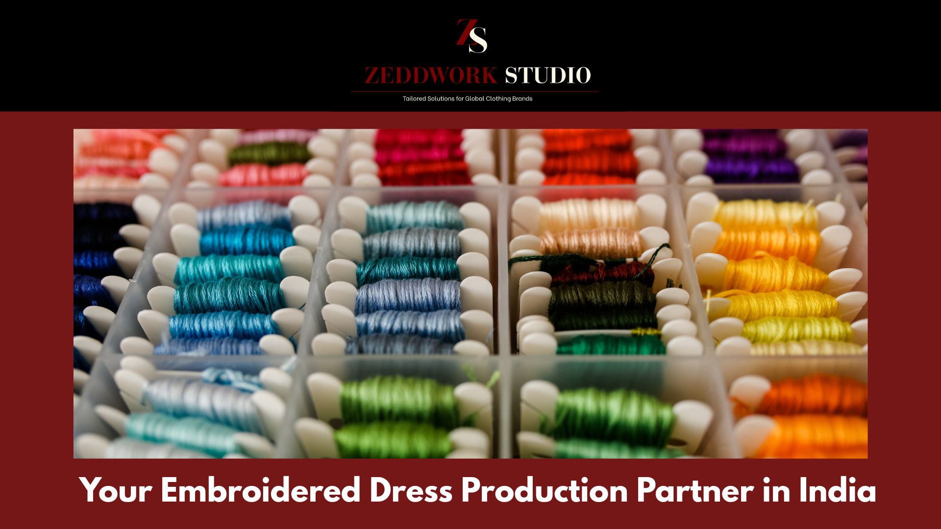 multicolored embriodery threads in a box