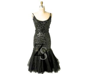 black luxury sequins work dress
