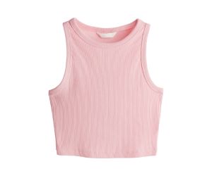 womens pink color ribbed tank top