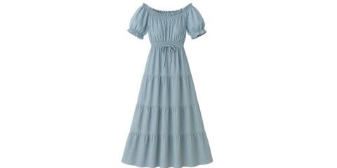 contemporary women's dress in powder blue