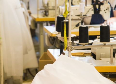 A garment factory close up