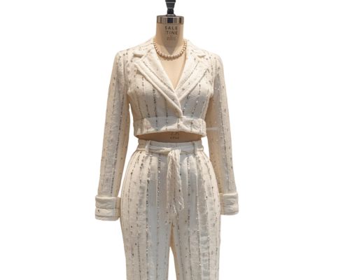 High end tweed suit made for luxury high end fashion brands by Zeddwork Studio