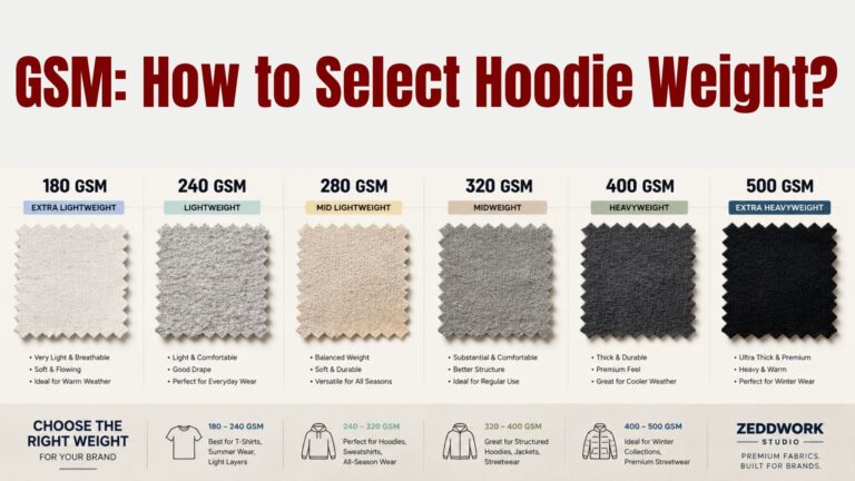 an infographic on GSM comparision for hoodies