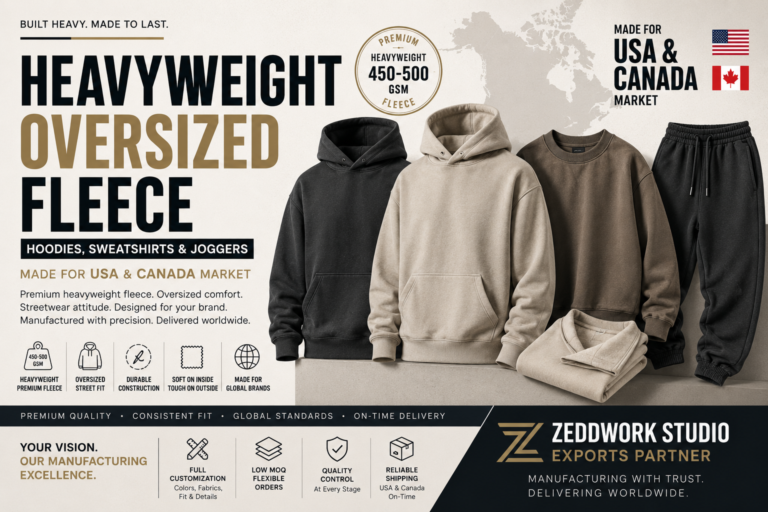 Heavyweight and oversized hoodie manufacturers for USA and Canada Market
